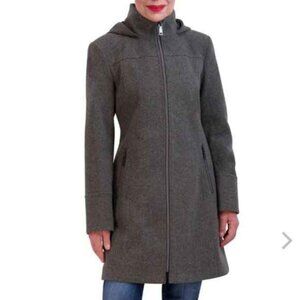 Two By Vince Camuto Women's Walker Coat Size L Grey Hooded Fully Lined Comfy NEW